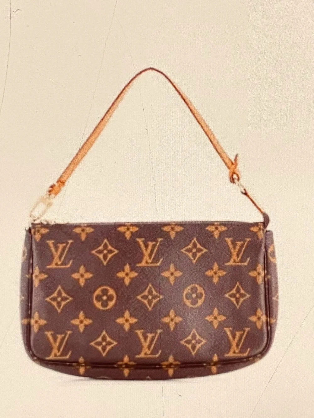 Louis Vuitton Monogram Canvas Shoulder Pochette in Brown and Tan